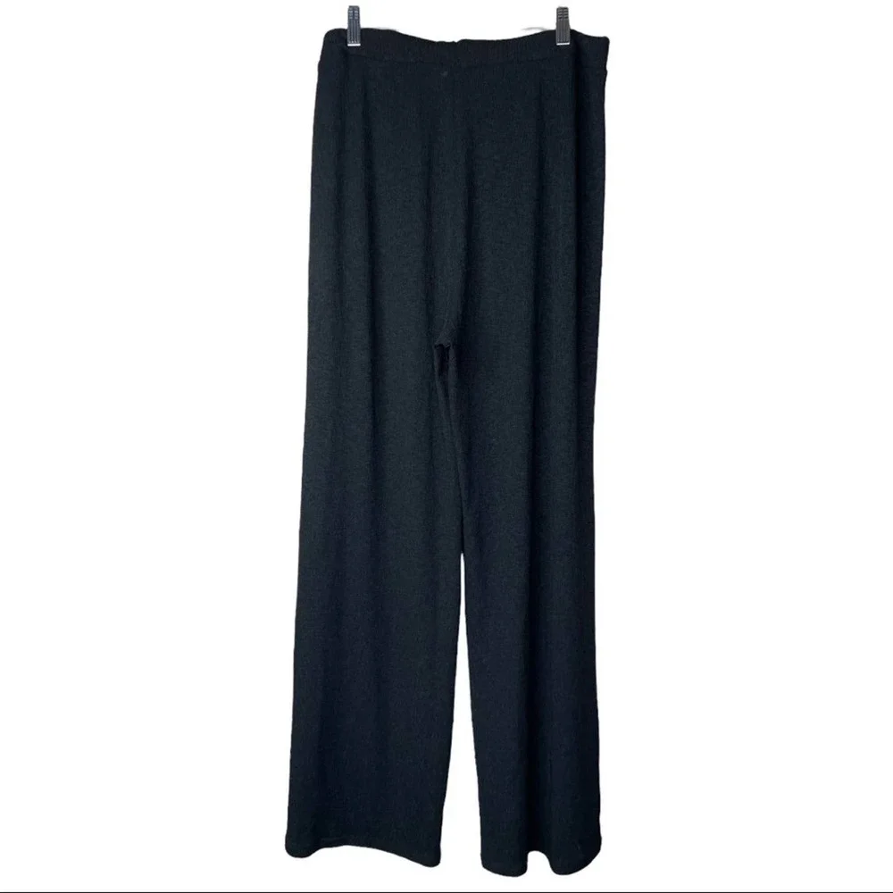Zara Soft knit semi Sheer pull on wide leg black pants size XL extra large VGUC - Picture 14 of 16